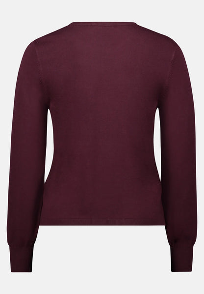 Betty Barclay_Dark Aubergine_Knitted Sweater with Knitted Details_5892-3070_4685_05