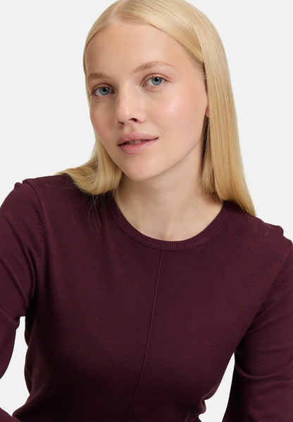 Betty Barclay_Dark Aubergine_Knitted Sweater with Knitted Details_5892-3070_4685_06