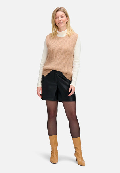 Betty Barclay_Camel Melange_Sleeveless Knit Sweater_5895-3096_7715_02