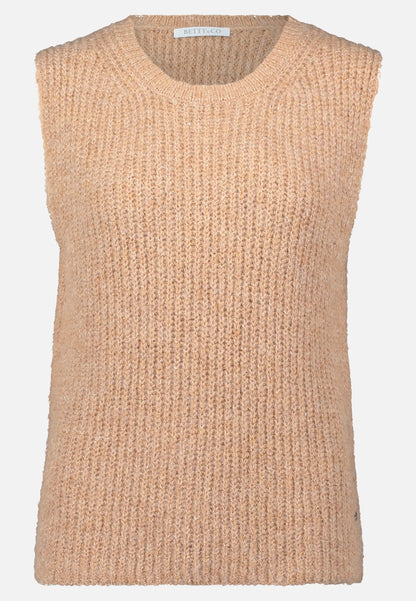 Betty Barclay_Camel Melange_Sleeveless Knit Sweater_5895-3096_7715_04