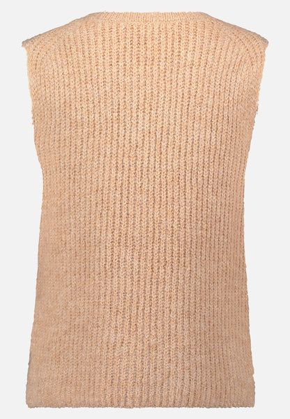Betty Barclay_Camel Melange_Sleeveless Knit Sweater_5895-3096_7715_05