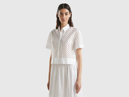 Short Sleeve Shirt In Broderie Anglaise_58BHDQ08B_101_01