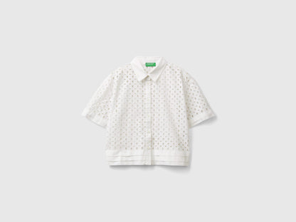 Short Sleeve Shirt In Broderie Anglaise_58BHDQ08B_101_03