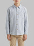 Benetton Light Blue Boys Striped Linen Blend Shirt SKU: 58DNCQ04W_902 Image 00