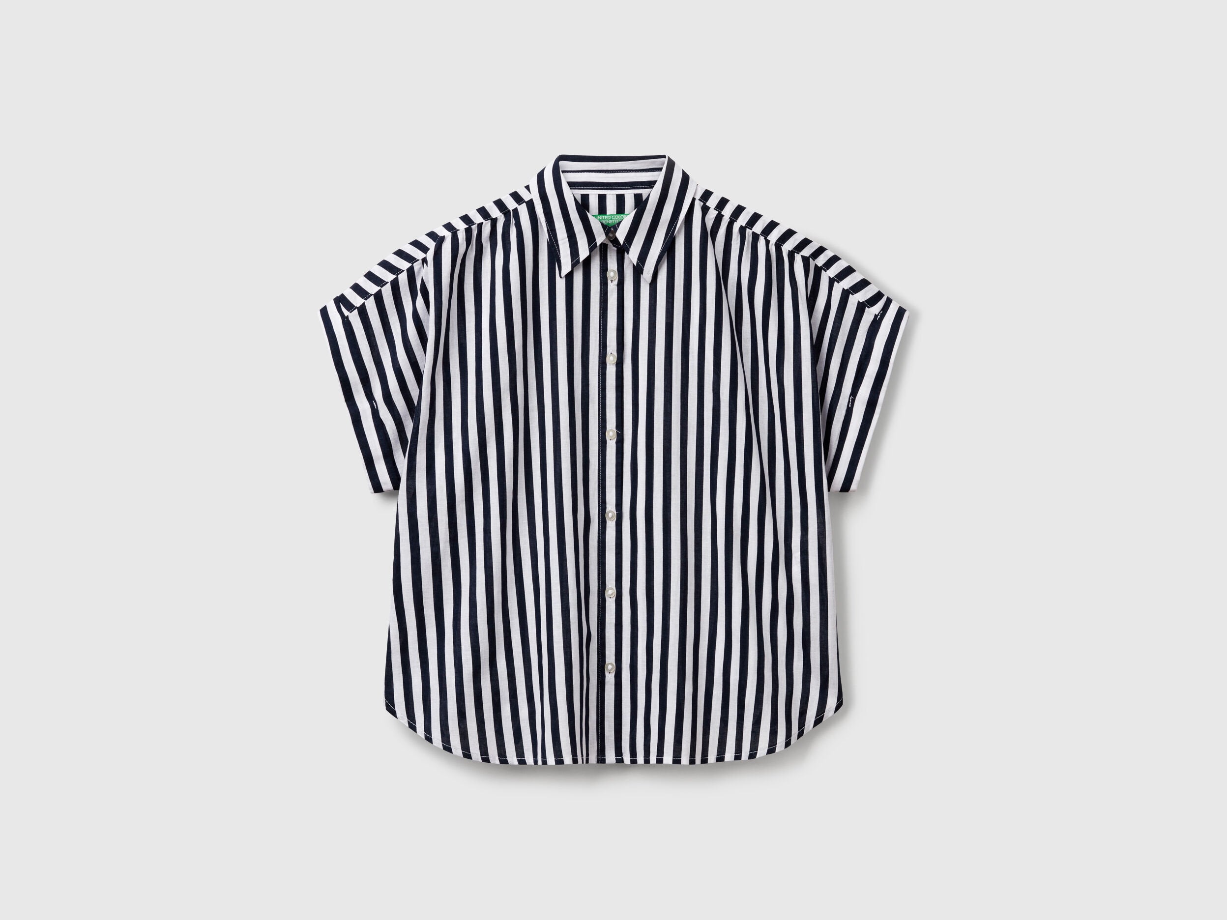 Benetton_Comfort Fit Striped Shirt_58I5DQ08M_77Z_03