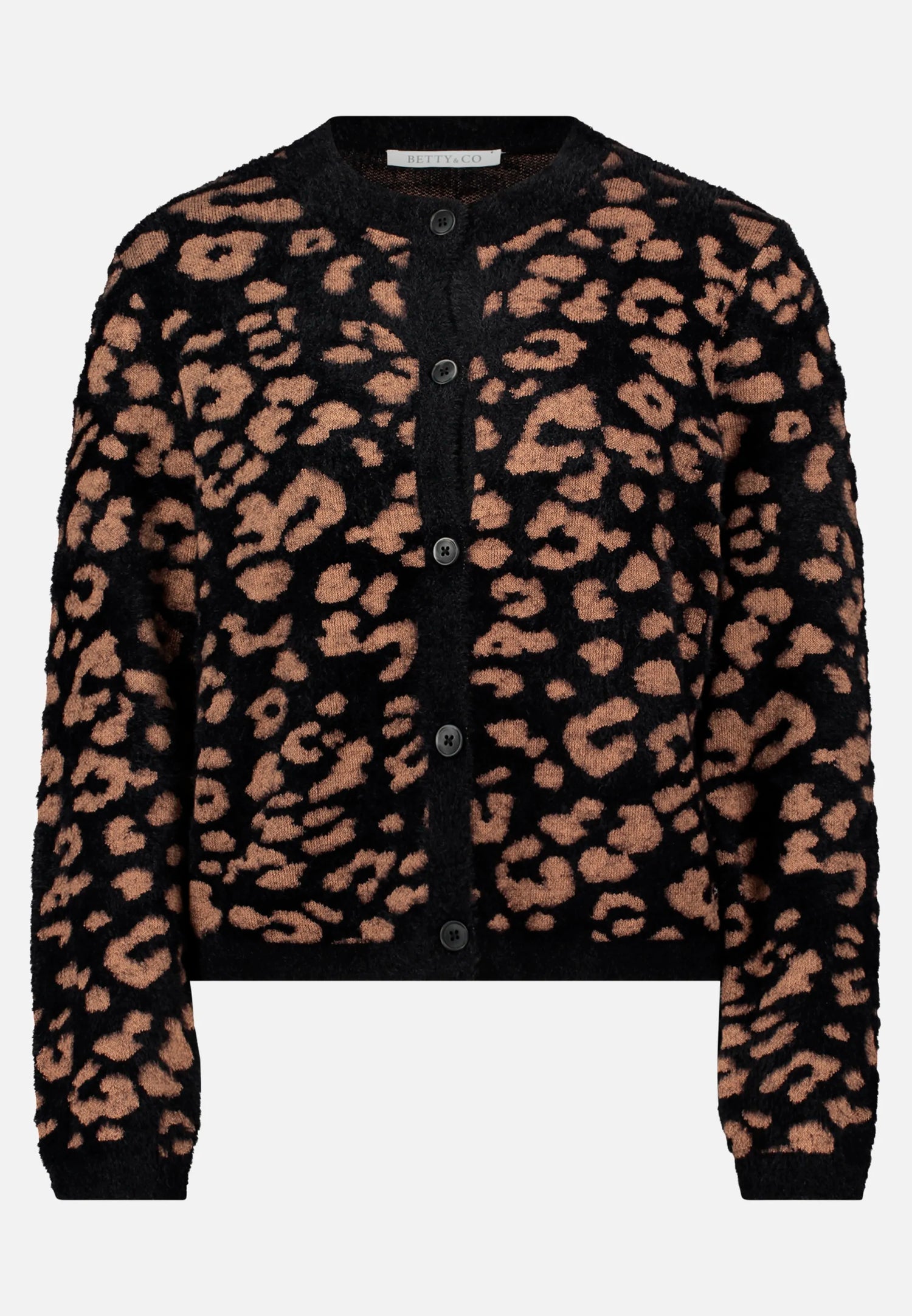 Betty Barclay_Black/Camel_Jacquard Knit Cardigan_5910-3124_9873_04