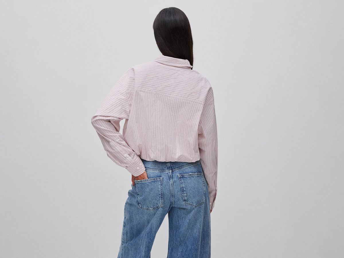 Benetton Soft Pink Women Striped Shirt with Inner Top SKU: 592BDQ0FD_902 Image 02
