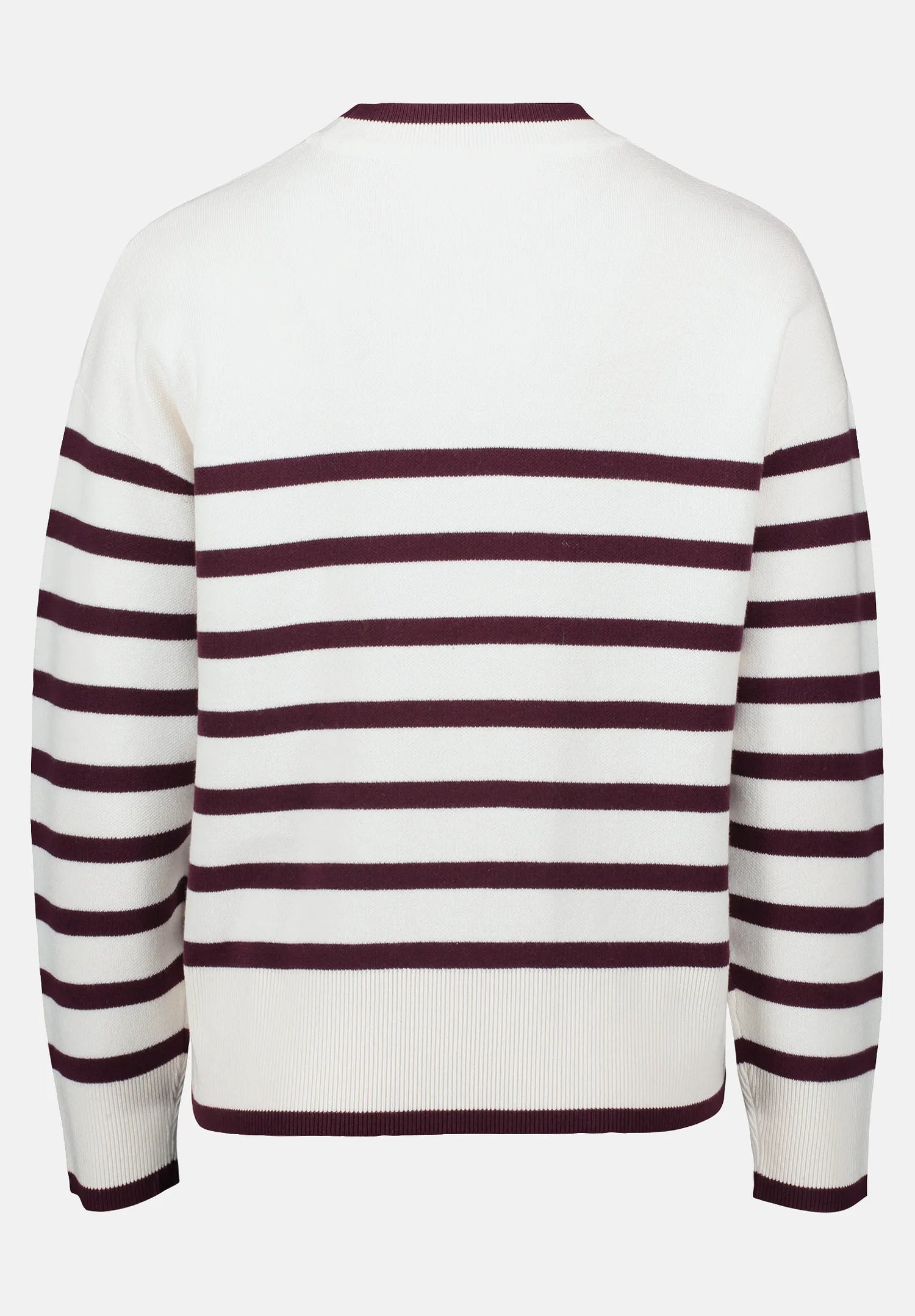 Betty Barclay_Cream/Dark Red_Knitted Sweater with Stripes_5934-3218_1847_06