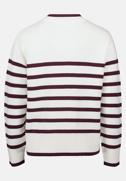 Betty Barclay_Cream/Dark Red_Knitted Sweater with Stripes_5934-3218_1847_06