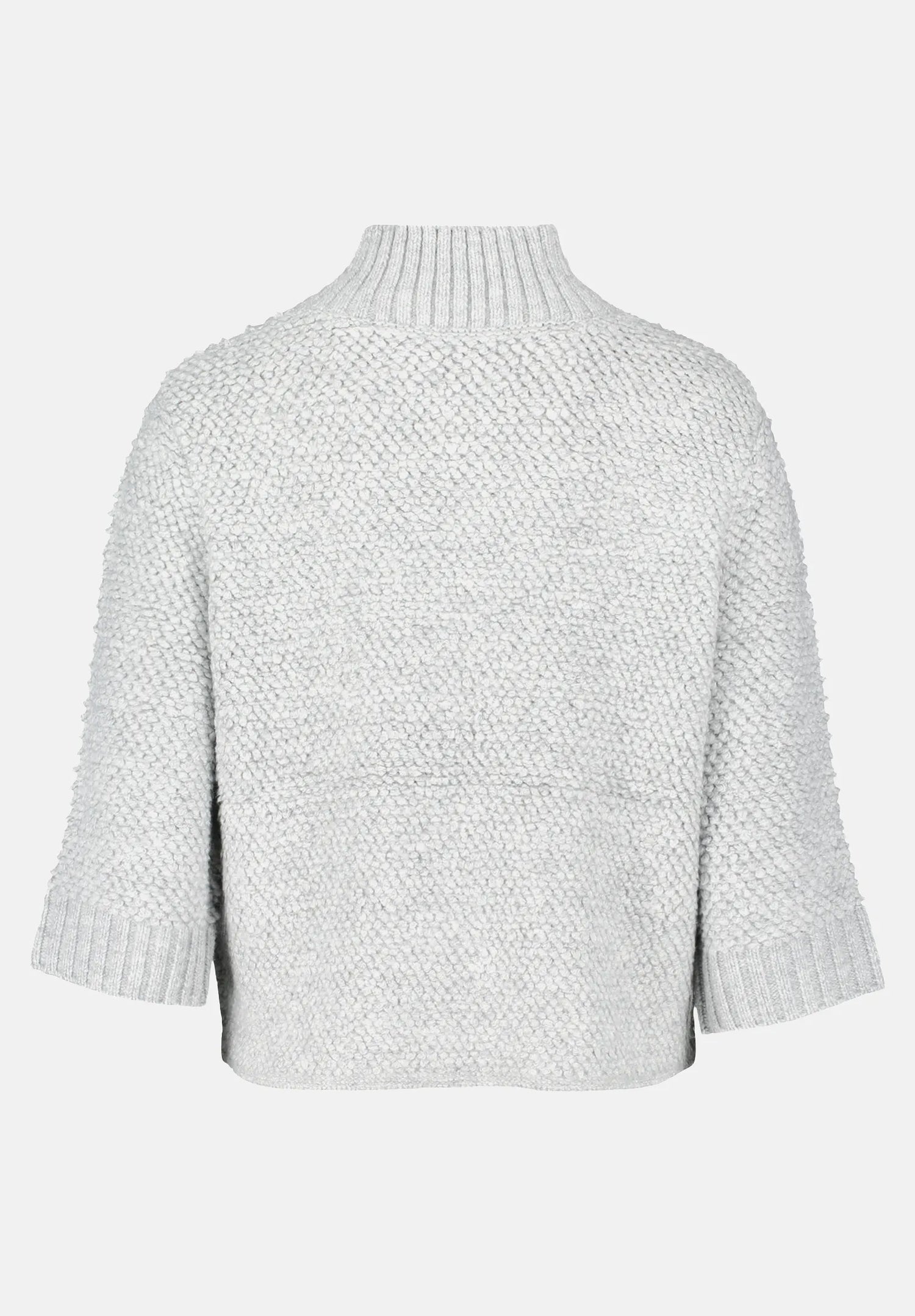 Betty Barclay_Light Silver Melange_Knitted Cardigan with Zip_5939-3242_9708_06