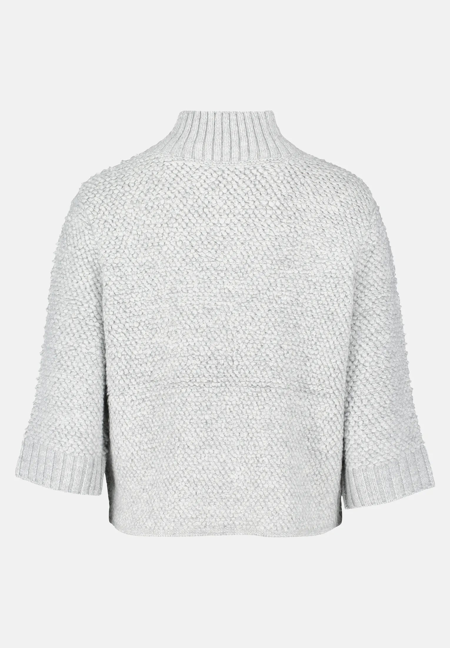 Betty Barclay_Light Silver Melange_Knitted Cardigan with Zip_5939-3242_9708_06