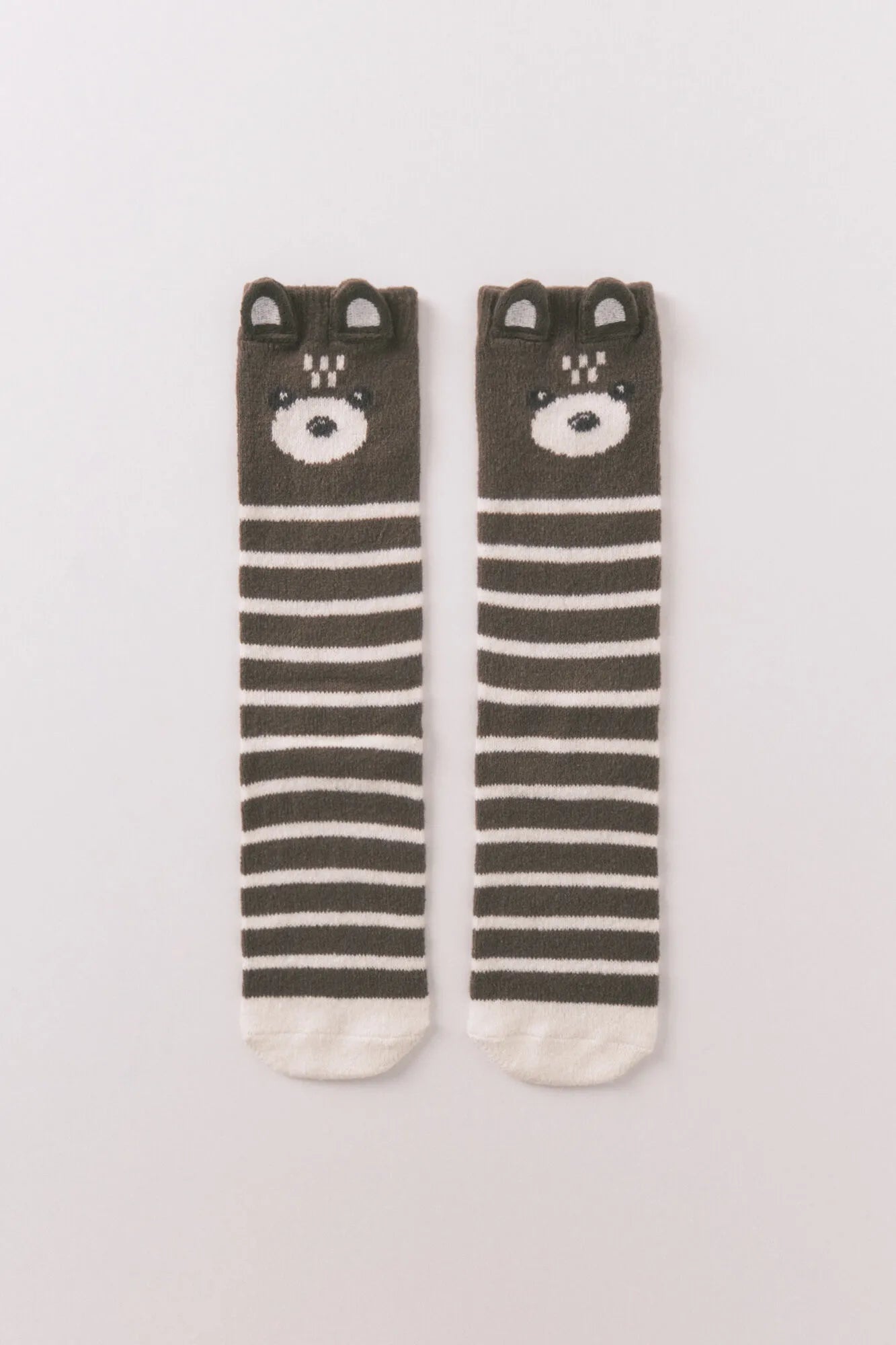 Women Secret_Beige/Camel_3D Bear Print Long Socks_5972009_53_02