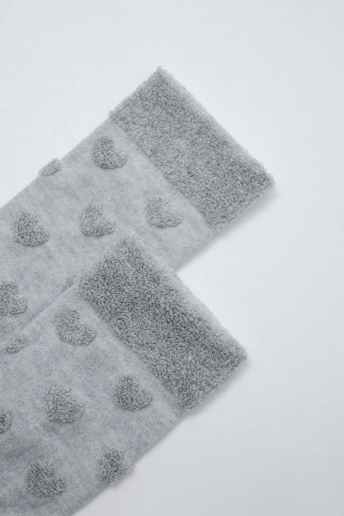 Women Secret Medium Grey Women Grey Textured Heart Long Socks SKU: 5974256_46 Image 02