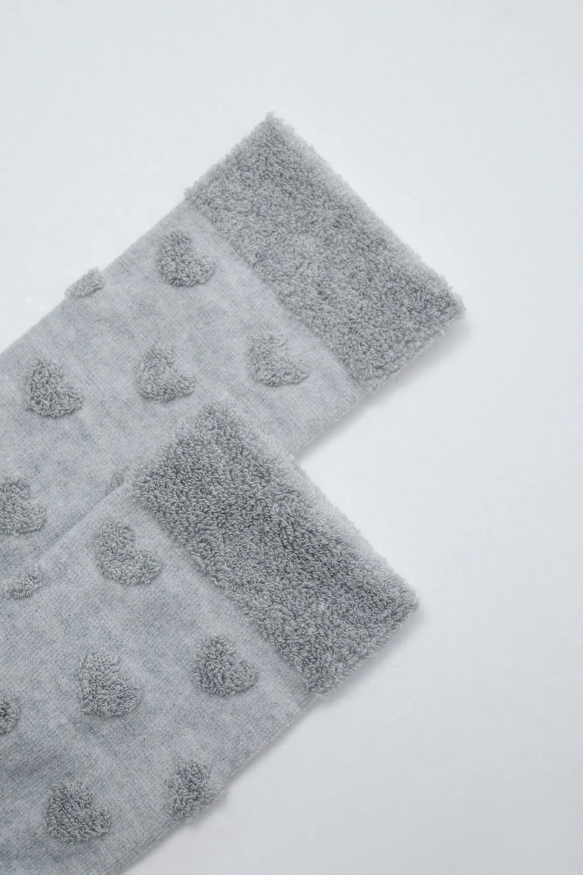 Women Secret Medium Grey Women Grey Textured Heart Long Socks SKU: 5974256_46 Image 02