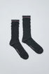 Women Secret Medium Grey Women Grey Lurex Texture Long Socks SKU: 5974258_46 Image 01