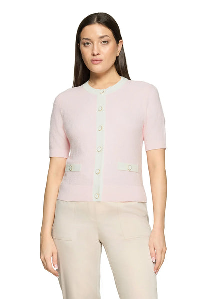 Betty Barclay Rose/Cream Women Knitted Jacket Short 1/2 Sleeve SKU: 5998-3077_4815 Image 01