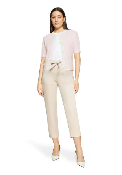 Betty Barclay Rose/Cream Women Knitted Jacket Short 1/2 Sleeve SKU: 5998-3077_4815 Image 02