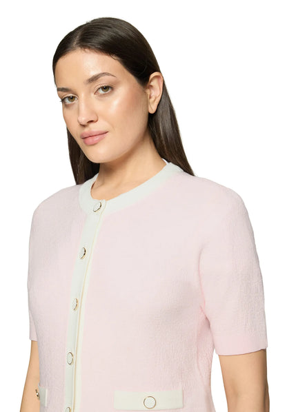 Betty Barclay Rose/Cream Women Knitted Jacket Short 1/2 Sleeve SKU: 5998-3077_4815 Image 06