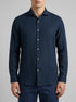 Benetton Dark Blue Men Shirt in Pure Linen SKU: 5BKUUQ04Q_904 Image 00