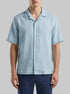 Benetton Sky Blue Men 100% Linen Short-Sleeved Shirt SKU: 5BKUUQ06S_72C Image 00