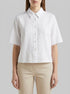 Benetton White Women Short Shirt in Pure Linen SKU: 5BML5QB75_101 Image 00