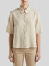 Benetton Beige Women Short Shirt in Pure Linen SKU: 5BML5QB75_152 Image 00