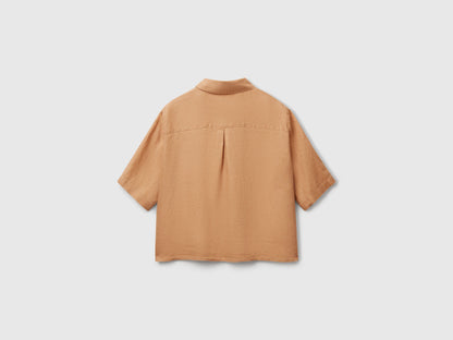 Benetton_Short Shirt in Pure Linen_5BML5QB75_193_04