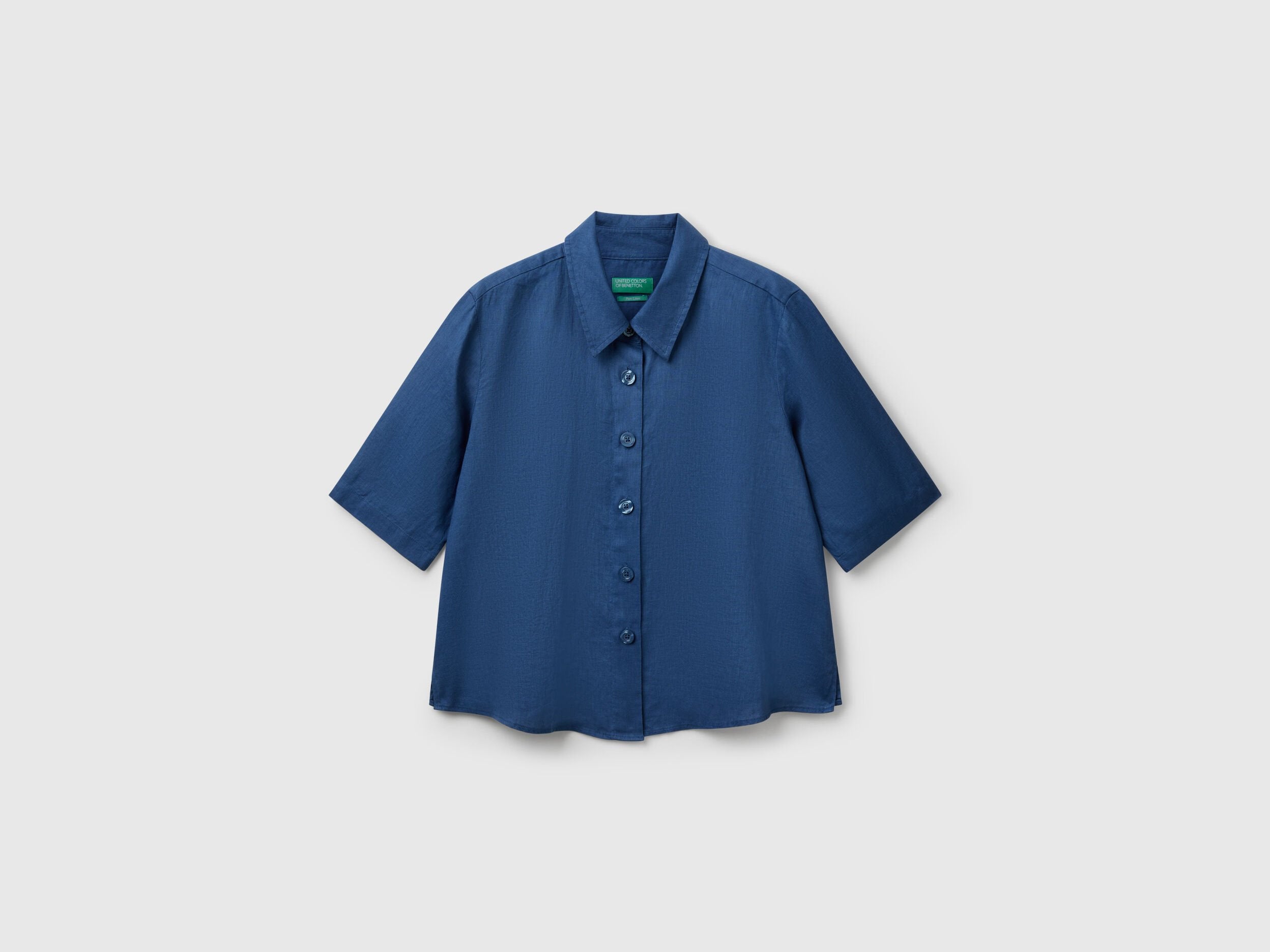 Benetton_Short Shirt in Pure Linen_5BML5QB75_217_04