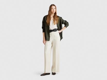 Benetton_Long Shirt in Pure Linen_5BMLDQ02U_20W_03
