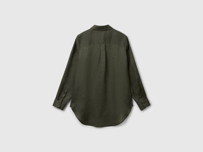 Benetton_Long Shirt in Pure Linen_5BMLDQ02U_20W_05
