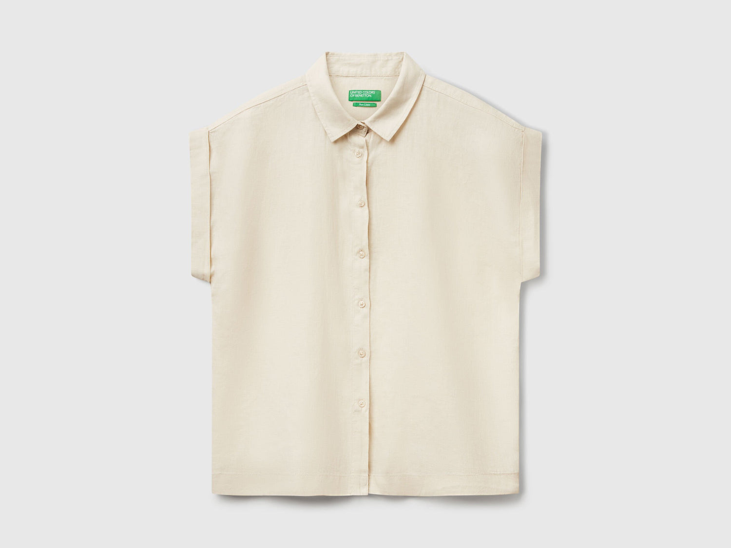 Benetton_Regular Fit Shirt in Pure Linen_5BMLDQ06V_152_04