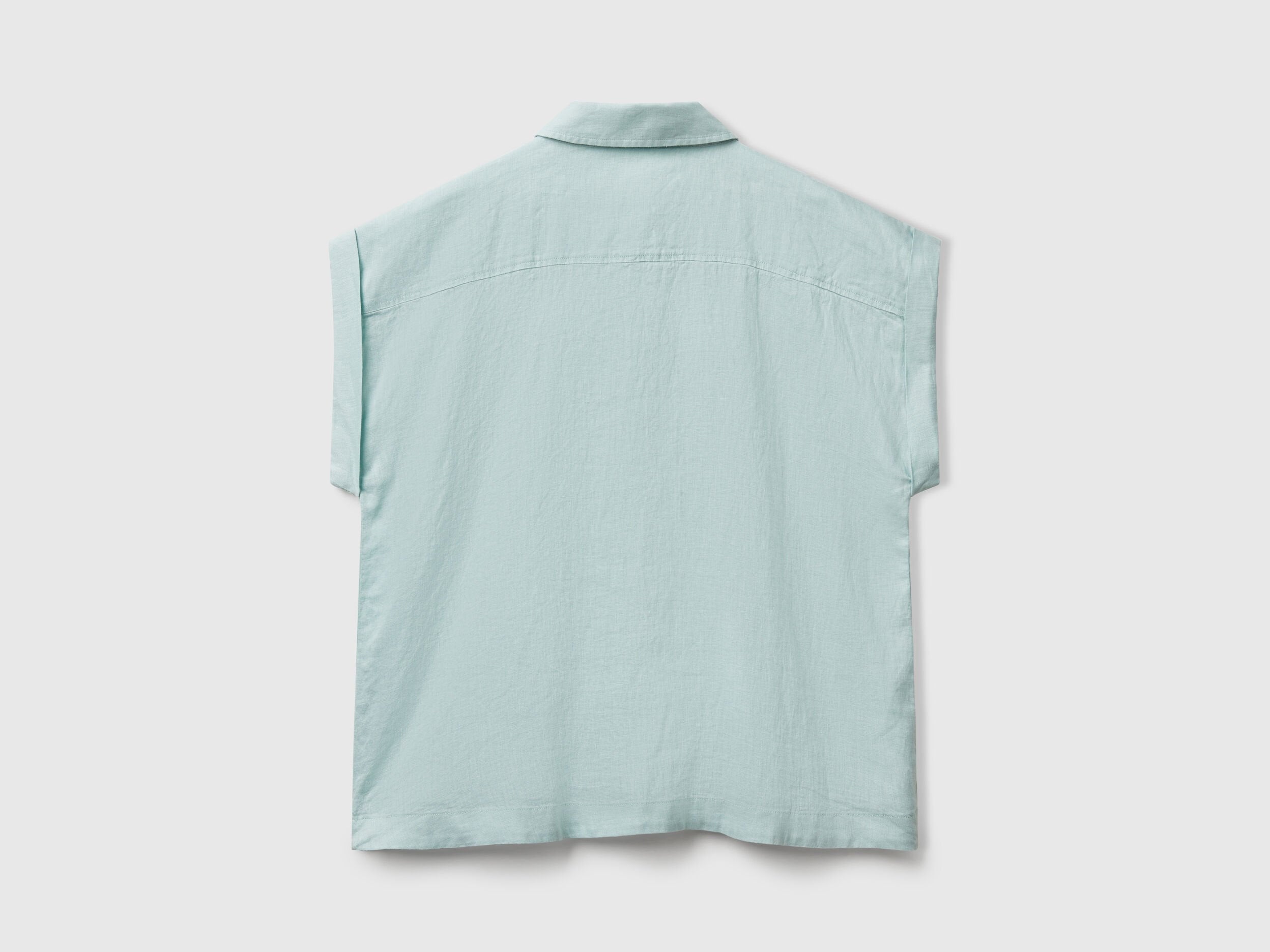 Benetton_Regular Fit Shirt in Pure Linen_5BMLDQ06V_17H_05