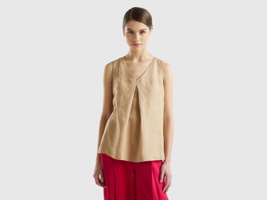 Sleeveless Blouse In Pure Linen_5Bmldq06W_193_02