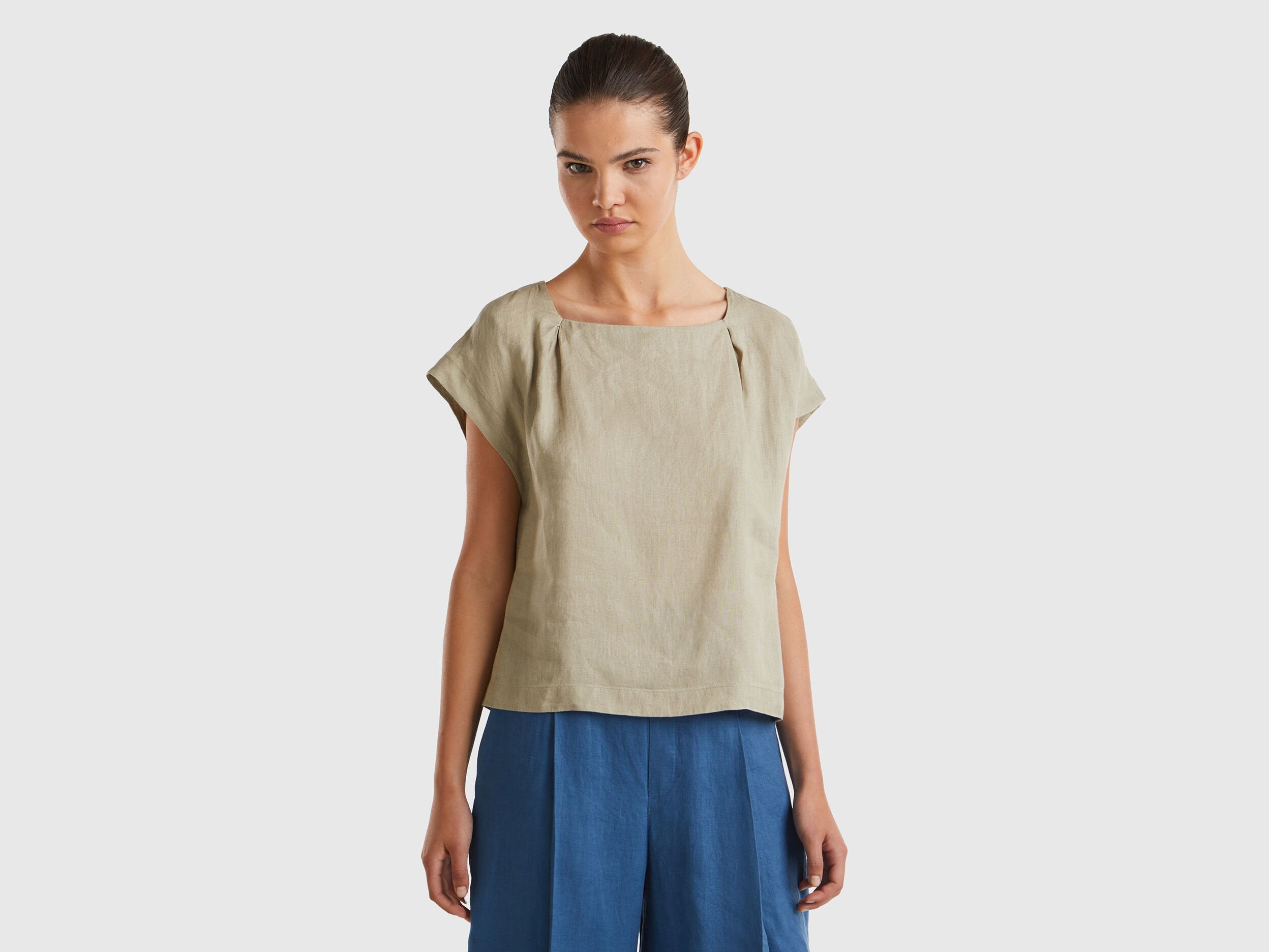 Square Neck Blouse In Pure Linen_5BMLDQ079_0W9_01