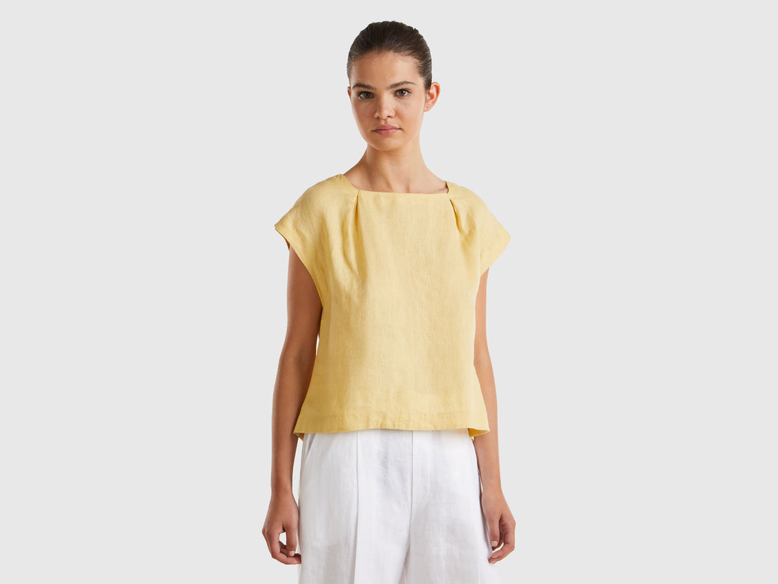 Square Neck Blouse In Pure Linen_5BMLDQ079_3Z6_01