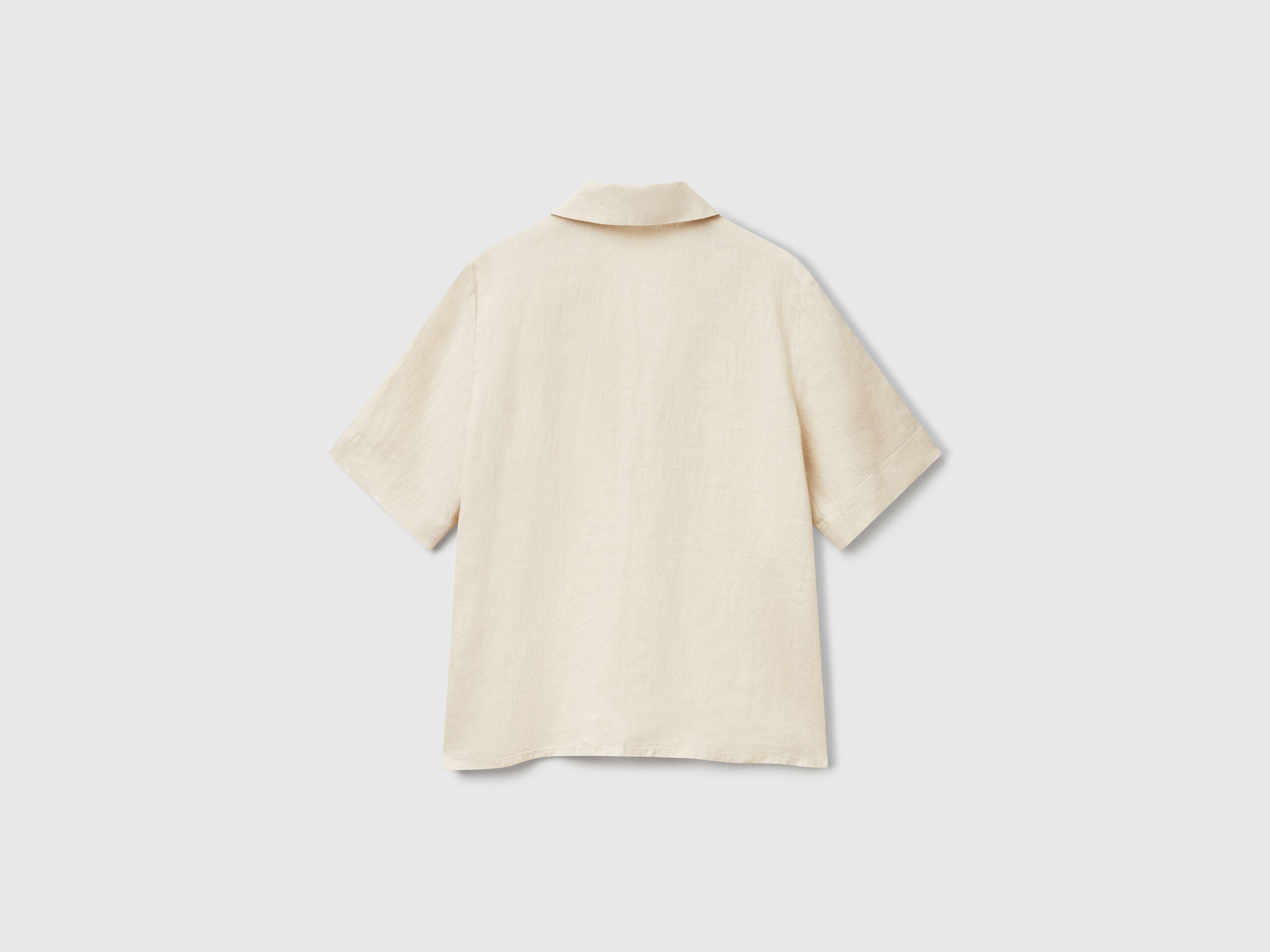 Benetton_Short Sleeve Blouse in Pure Linen_5BMLDQ0B6_152_04