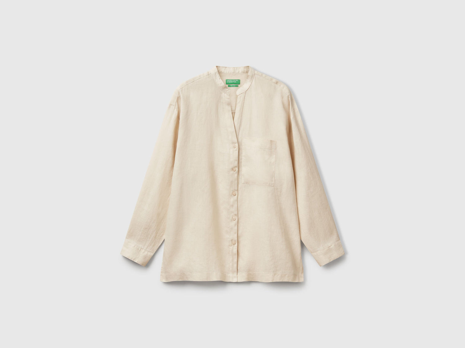 Benetton_Oversized Shirt in Pure Linen_5BMLDQ0BA_152_04