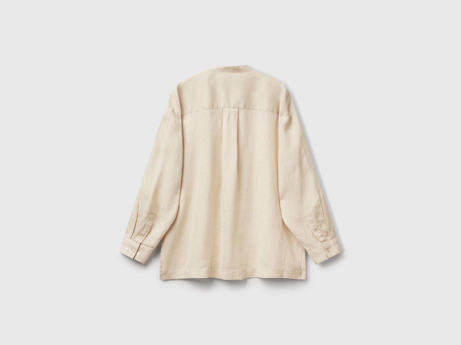 Benetton_Oversized Shirt in Pure Linen_5BMLDQ0BA_152_05