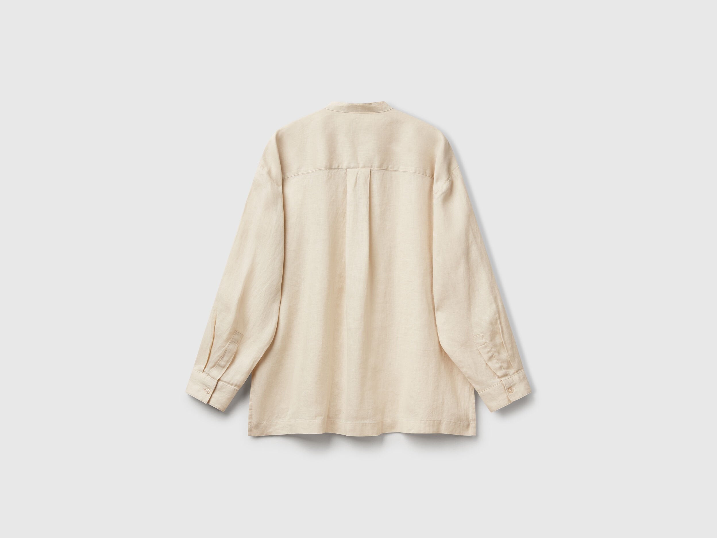 Benetton_Oversized Shirt in Pure Linen_5BMLDQ0BA_152_05