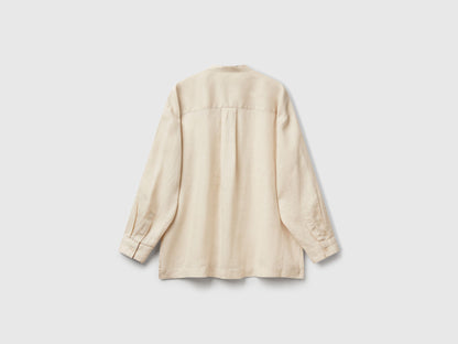 Benetton_Oversized Shirt in Pure Linen_5BMLDQ0BA_152_05