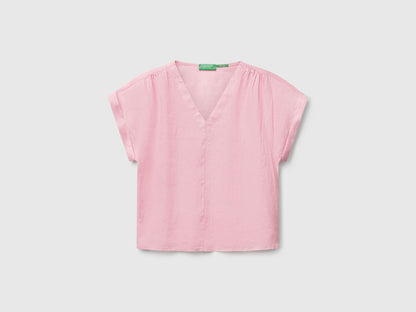 Benetton_Blouse in Pure Linen_5BMLDQ0BR_09J_03