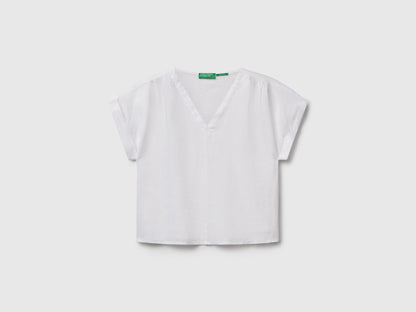 Benetton_Blouse in Pure Linen_5BMLDQ0BR_101_03