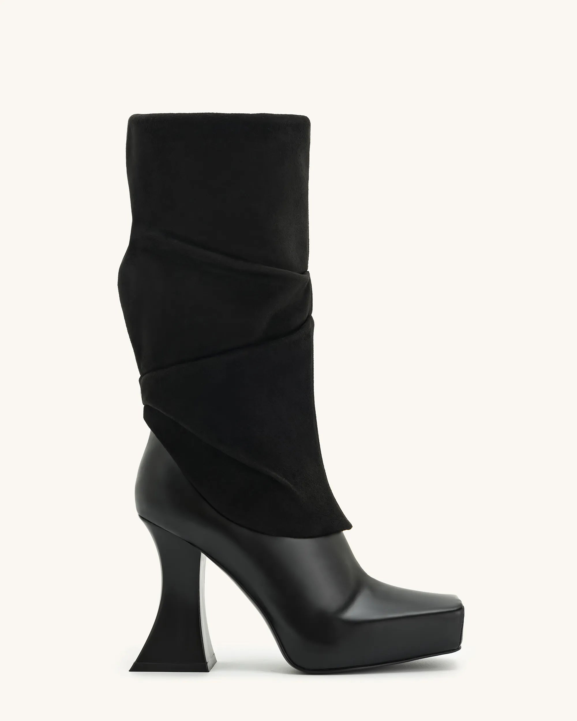 JW PEI_Black_Reyna Square Toe Platform Knit Boots_5BS38-1_Black_01