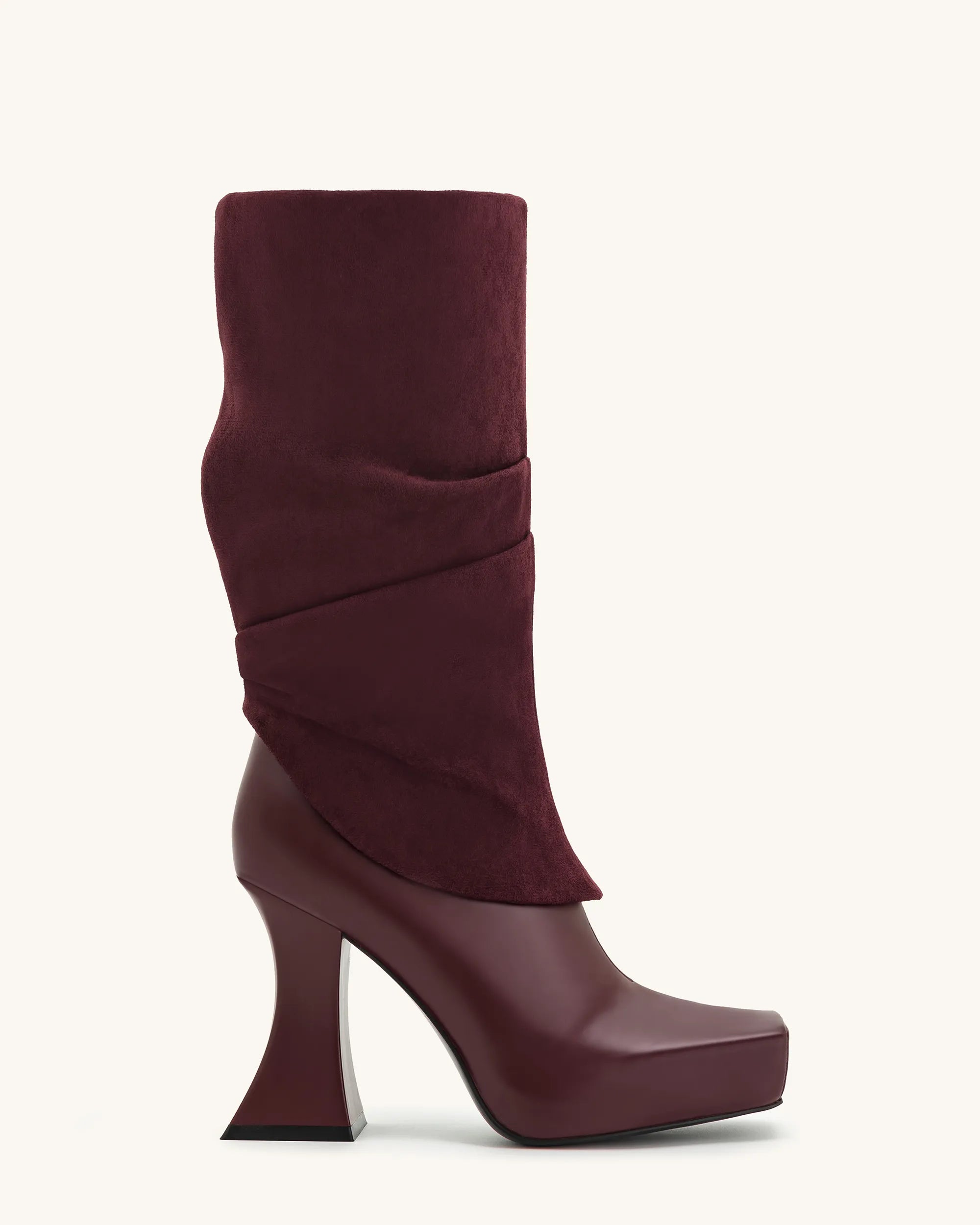 JW PEI_Claret Red_Reyna Square Toe Platform Knit Boots_5BS38-4_Claret Red_01