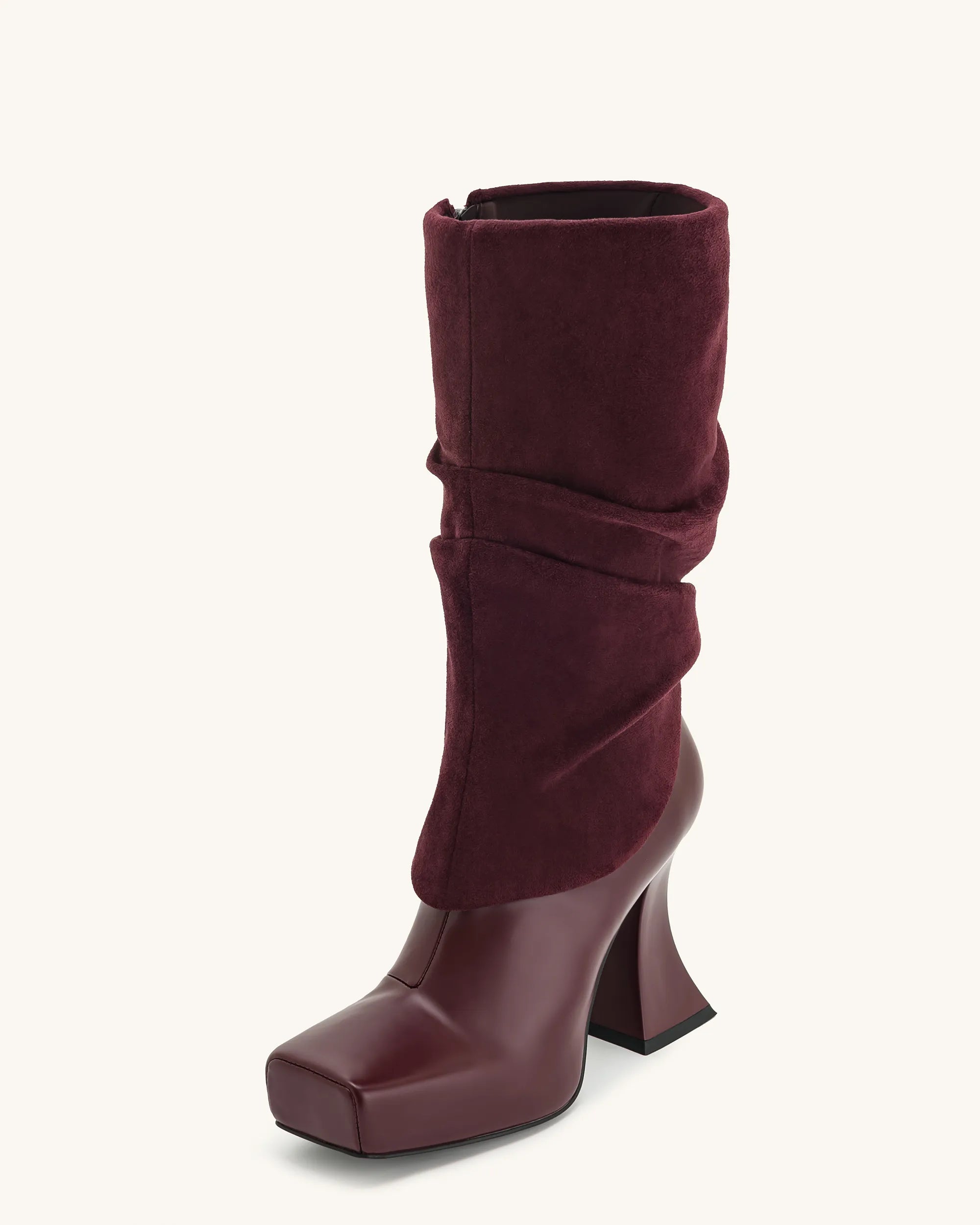 JW PEI_Claret Red_Reyna Square Toe Platform Knit Boots_5BS38-4_Claret Red_05