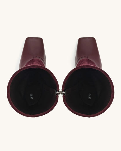 JW PEI_Claret Red_Reyna Square Toe Platform Knit Boots_5BS38-4_Claret Red_06