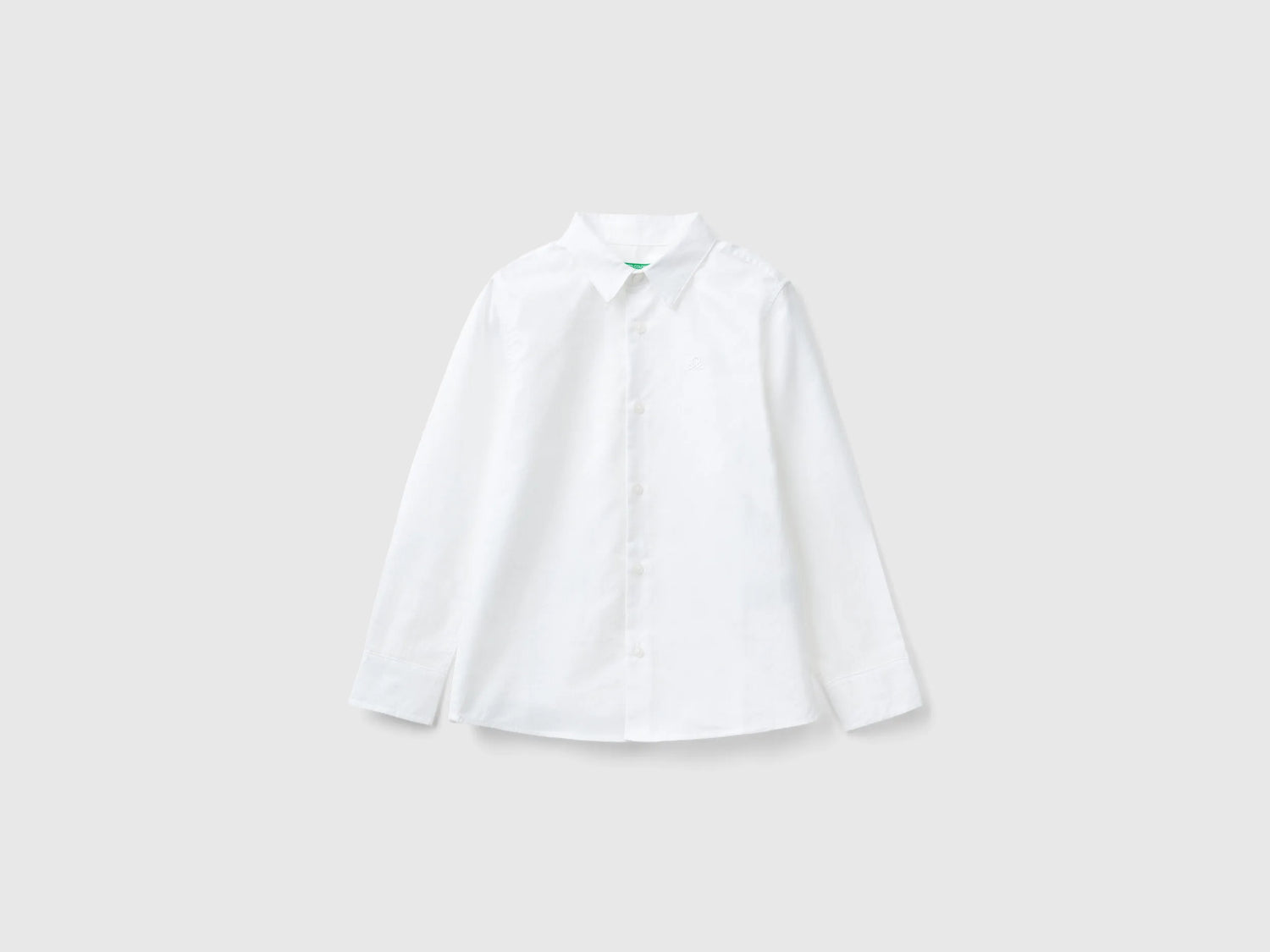 Benetton White Boys Classic Shirt in Pure Cotton SKU: 5DGXCQ00T_915 Image 01