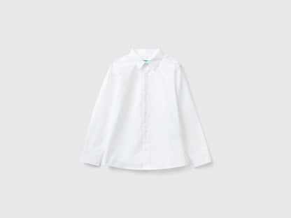 Benetton White Boys Classic Shirt in Pure Cotton SKU: 5DGXCQ00T_915 Image 01