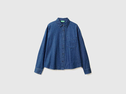 Benetton_Blue_Cropped Chambray Shirt_5DHJDQ0CJ_901_05