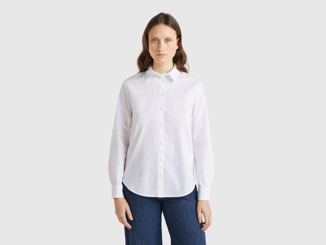 Benetton_Regular Fit Shirt in Cotton_5HAXDQ0AX_101_01